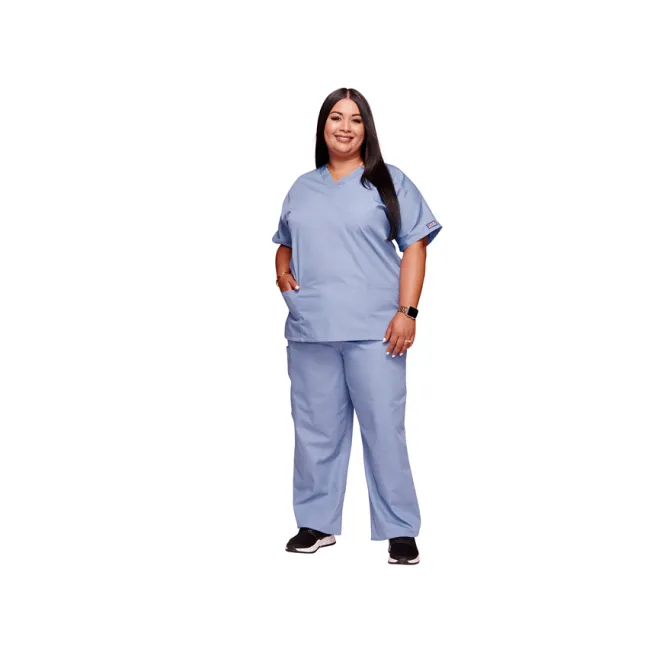 Bluză medicală damă Cherokee Originals cu decolteu în V, mărimea XS, albastru deschis (1 buc)