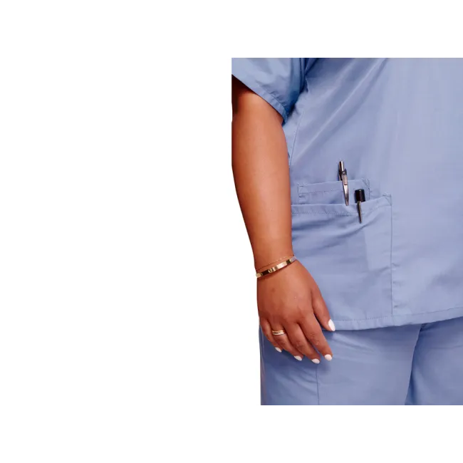 Bluză medicală Cherokee Originals cu decolteu în V pentru femei, mărimea XL, culoare ciel