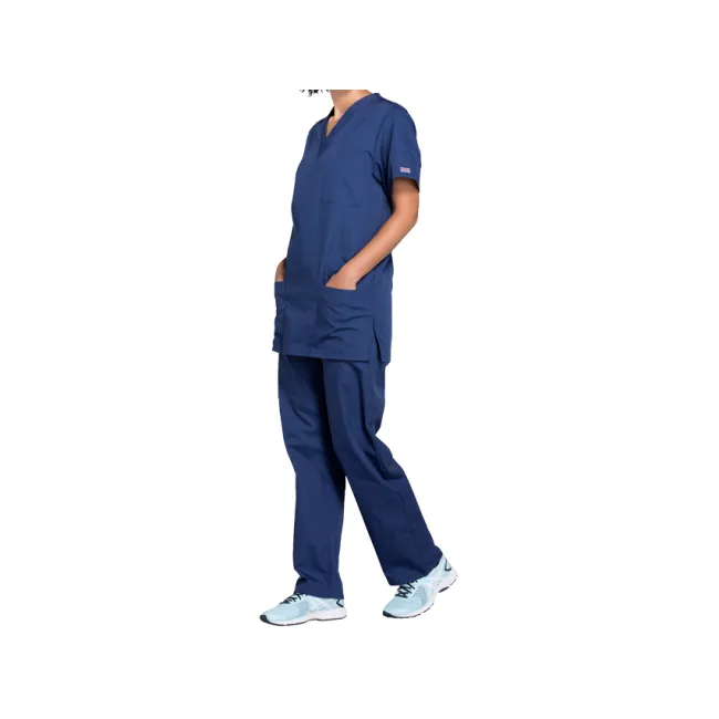 Bluză medicală unisex Cherokee Originals cu decolteu în V, mărimea XL, albastru navy (1 buc)