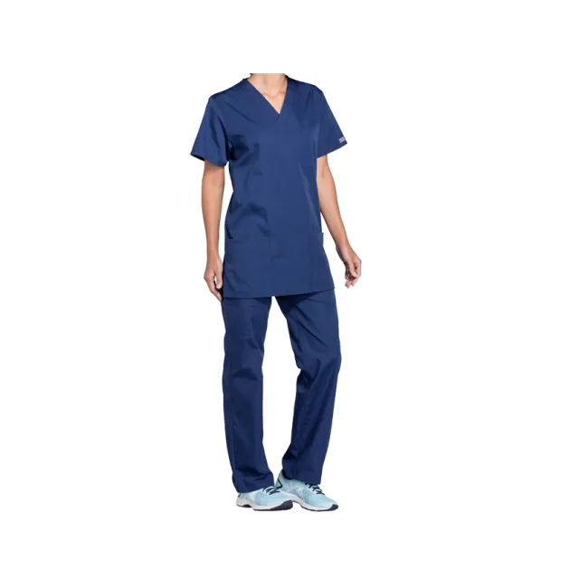 Bluză medicală unisex Cherokee Originals cu decolteu în V, mărimea XXL, albastru navy (1 buc)
