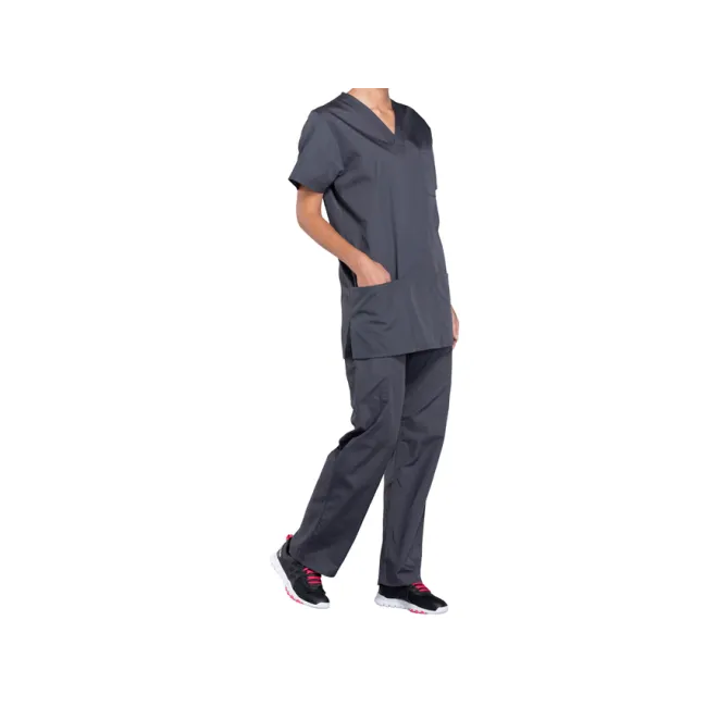 Bluză medicală unisex Cherokee Originals cu decolteu în V, mărimea XXL, culoare pewter