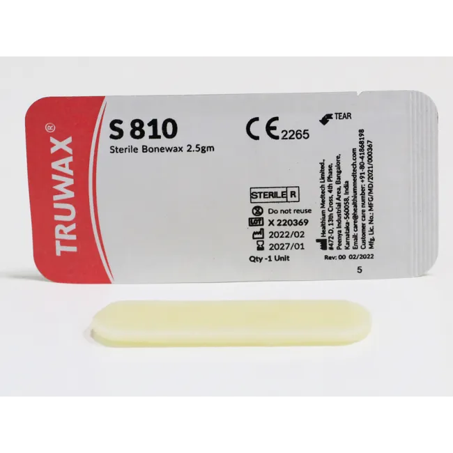 Ceară chirurgicală osoasă sterilă Truwax 2,5 g – hemostază mecanică pentru suprafețe osoase (cutie 12 buc)