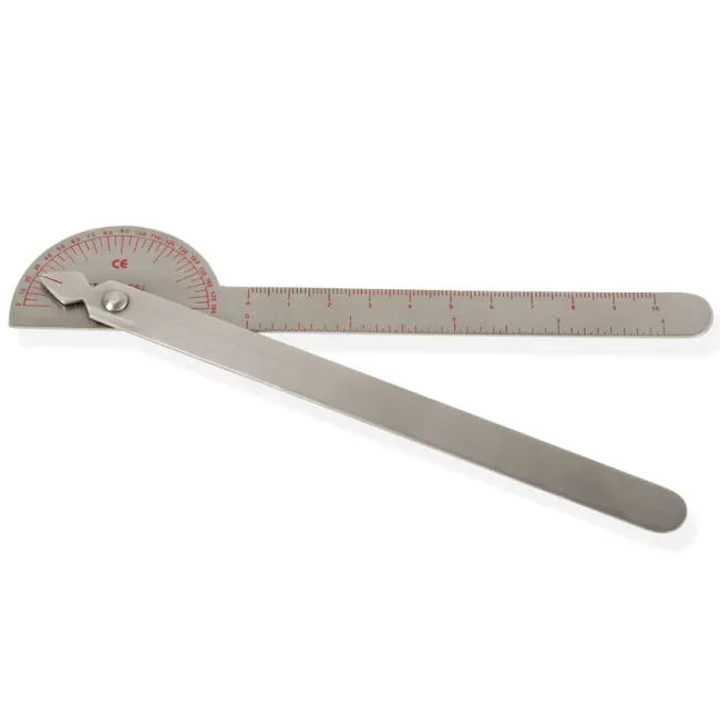 Goniometru Robinson 180° de buzunar din oțel inoxidabil, 17,5 cm (7 inch)