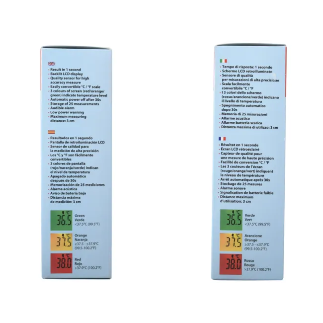 Termometru cu infraroșu fără contact AEON A200, măsurare corp și obiecte, ecran color cu 3 niveluri (1 buc)