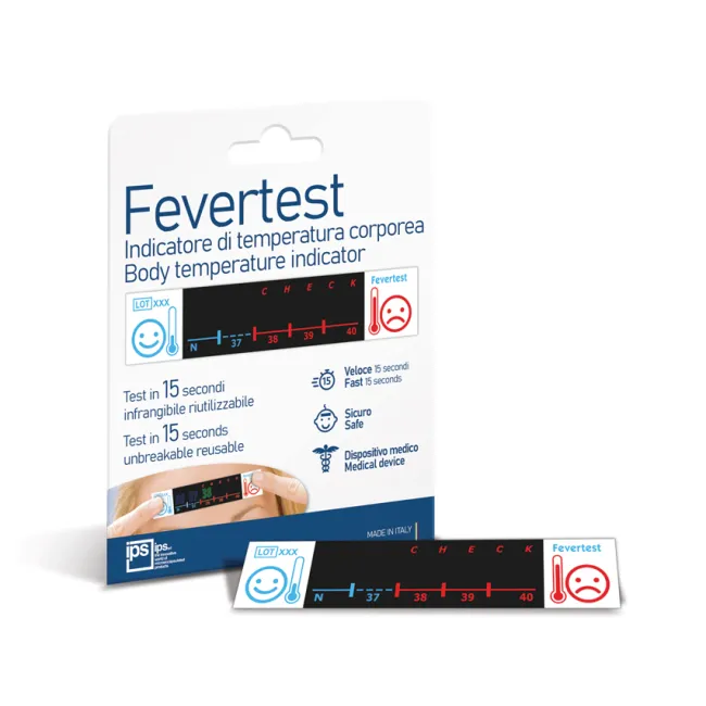 Termometru frontal cu cristale lichide Fever Test, reutilizabil, fără mercur (pungă 10 buc)