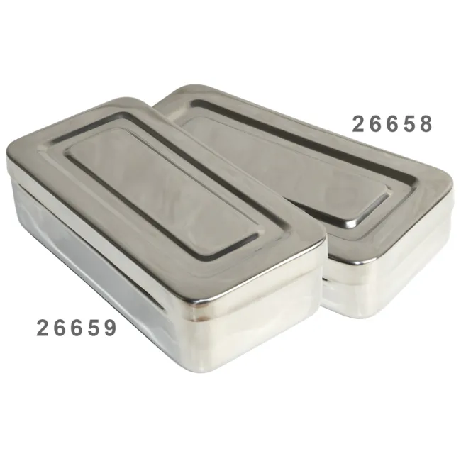 Cutie din oțel inoxidabil autoclavabilă 134°C, 20 × 10 × 4 cm