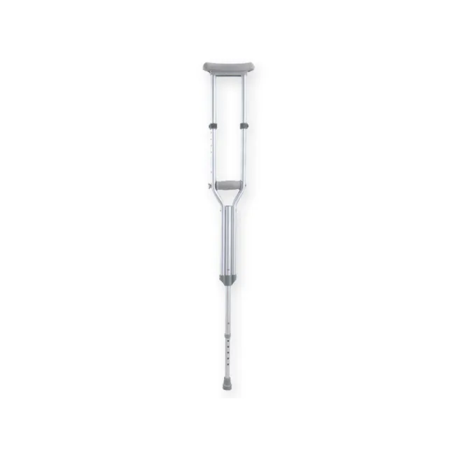 Cârjă axilară cu bară în T din aluminiu, reglabilă 100–130 cm, capacitate 100 kg