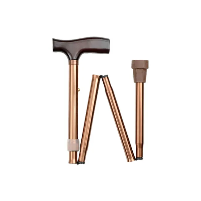 Baston pliabil din aluminiu culoare cafea, reglabil 80–90 cm