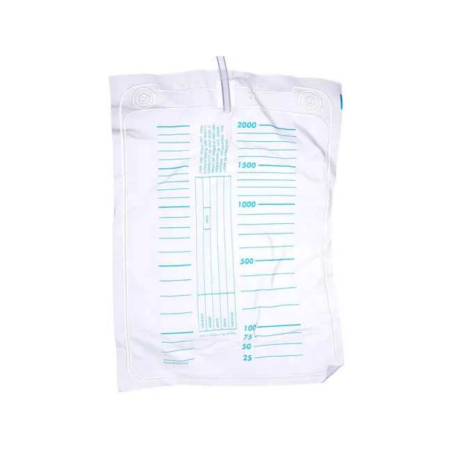 Pungă de urină standard 2000 ml cu tub 130 cm, fără latex și DEHP (cutie 30 buc)