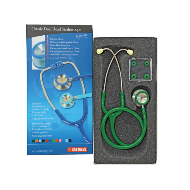 Stetoscop dual Classic cu capsula din oțel inoxidabil, verde închis (1 buc)
