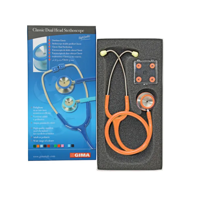 Stetoscop dual Classic cu capsula din oțel inoxidabil, portocaliu (1 buc)