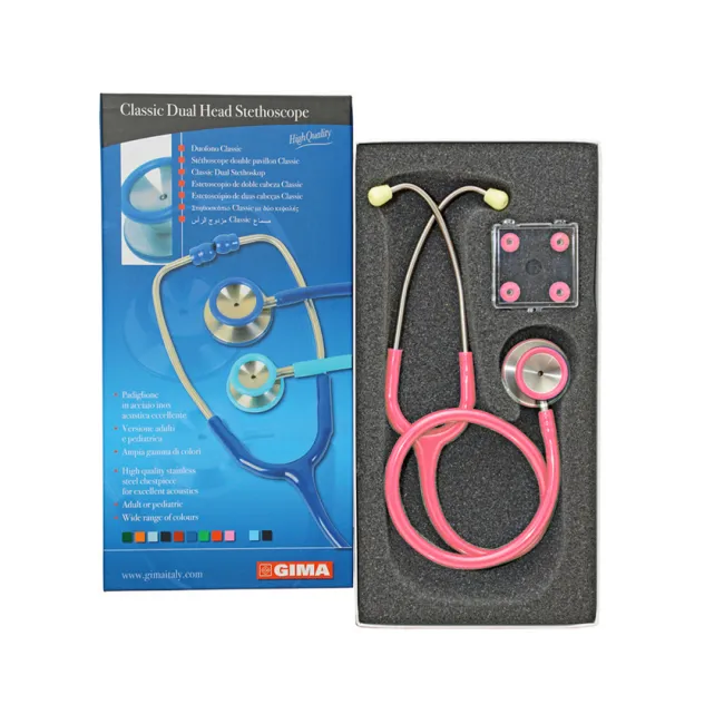 Stetoscop dual Classic cu capsula din oțel inoxidabil, roz (1 buc)