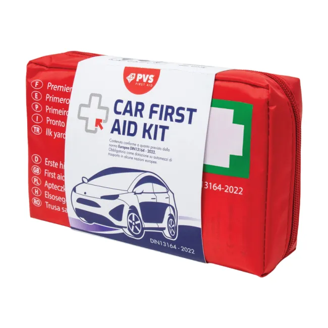 Trusă prim ajutor auto DIN 13164 în geantă textilă moale 260 × 172 × 82 mm