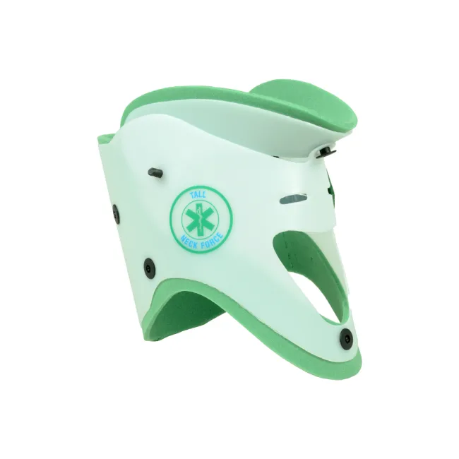 Guler cervical de prim ajutor monobloc pentru adulți gât înalt 56–66 cm, verde (1 buc)