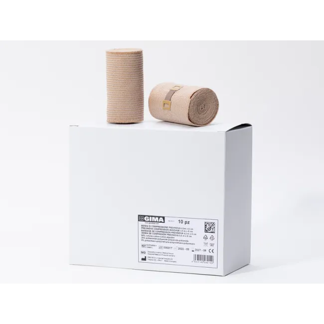Bandaj elastic de compresie medie Previnova 4,5 m × 8 cm (cutie 10 buc)