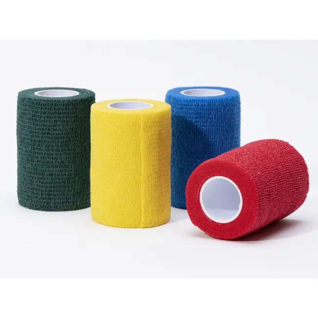 Bandaj elastic coeziv din material netesut 4,5 m × 7,5 cm, mix 5 culori (cutie 10 buc)