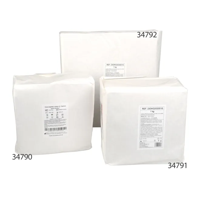 Comprese din tifon de bumbac 30 × 30 cm, nesterile, 20 fire (pachet 1 kg)