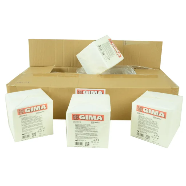 Comprese din tifon nețesut 10 × 10 cm, 4 straturi, nesterile (cutie 1000 buc)