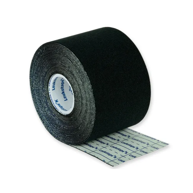 Bandă adezivă elastică pentru taping neuromuscular Leukotape K 5 m × 5 cm, neagră