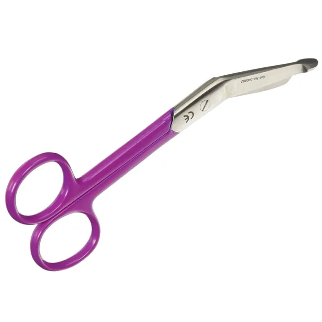 Foarfece pentru bandaje din oțel inoxidabil cu inele mov, 14 cm