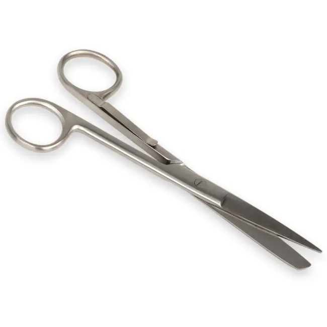 Foarfece drepte din oțel inoxidabil cu clip pentru centură, vârfuri ascuțit/tocit, 14 cm
