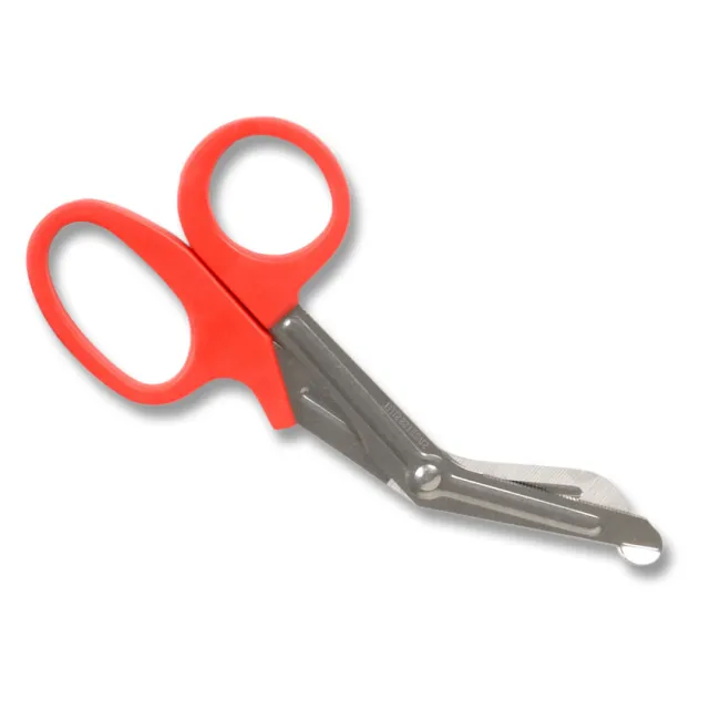 Foarfece universale pentru bandaje din oțel inoxidabil 16,5 cm, mâner roșu (cutie 10 buc)