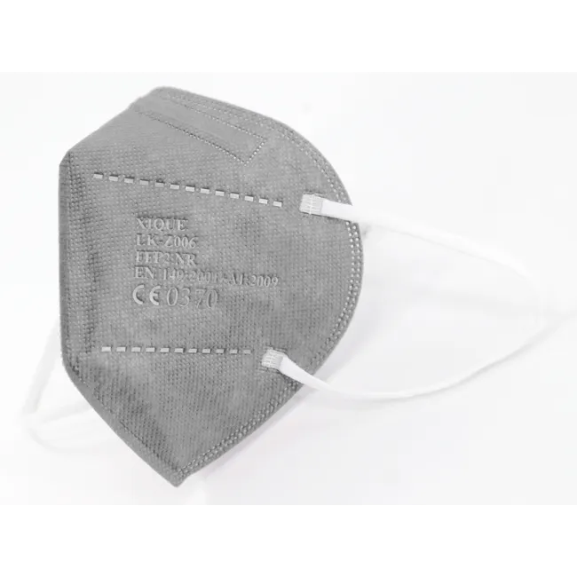 Mască de protecție respiratorie FFP2 fără supapă, gri deschis, cu elastic pentru urechi (cutie 20 buc)