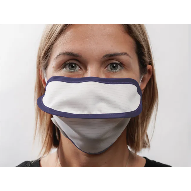 Mască chirurgicală reutilizabilă Mycroclean Adult BFE 99,8% fără agrafă nazală, alb-albastru (1 buc)