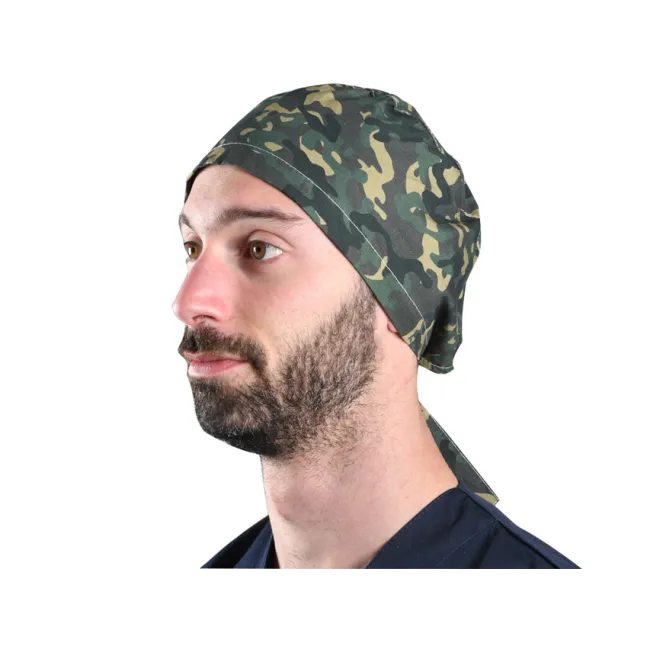 Bonetă chirurgicală din bumbac cu model Military Green, mărimea M (1 buc)
