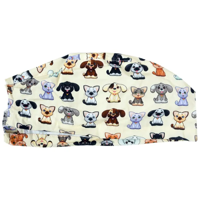Bonetă chirurgicală din bumbac Funny Cap cu model Pet, mărimea M (1 buc)