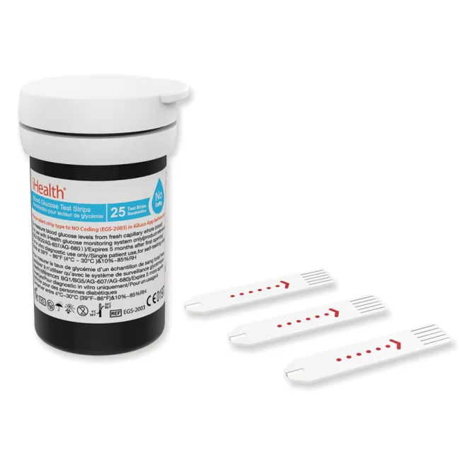 Benzi test glicemie iHealth pentru glucometre 23509, 23510, 23514 (cutie 25 buc)