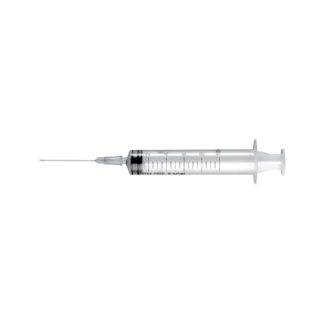 Seringă de unică folosință cu ac 21G (0,8 × 38 mm), 20 ml, con Luer excentric (cutie 50 buc)