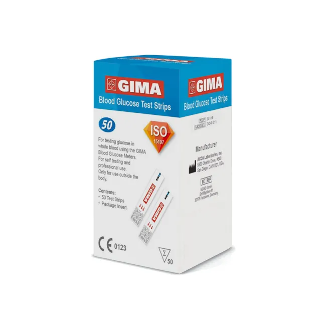 Benzi test glicemie pentru glucometrul Gima (cutie 50 buc)