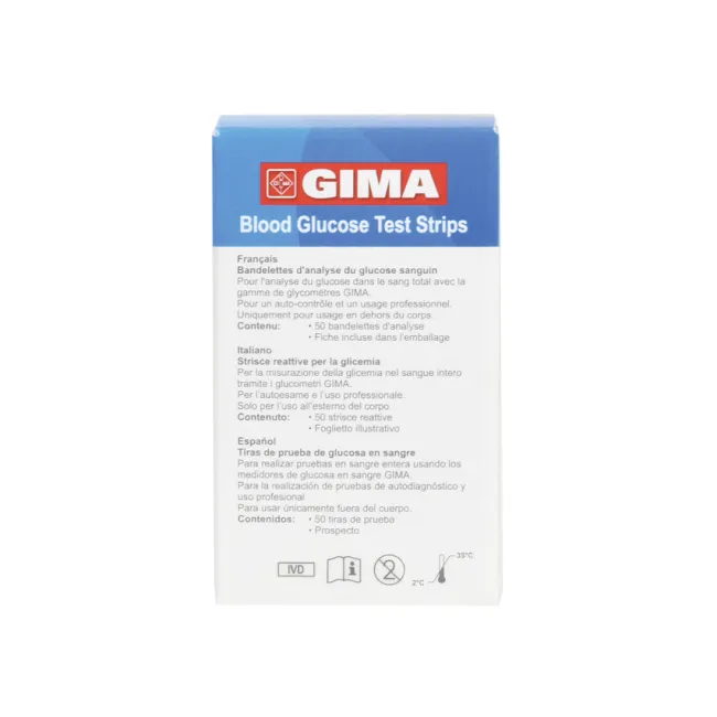 Benzi test glicemie pentru glucometrul Gima (cutie 50 buc)