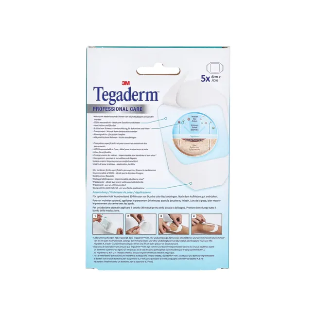 Pansament transparent steril 3M Tegaderm Film 6 × 7 cm (cutie 5 buc)