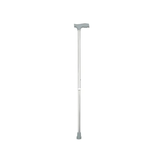 Baston din aluminiu cu mâner în T argintiu, reglabil 71–94 cm