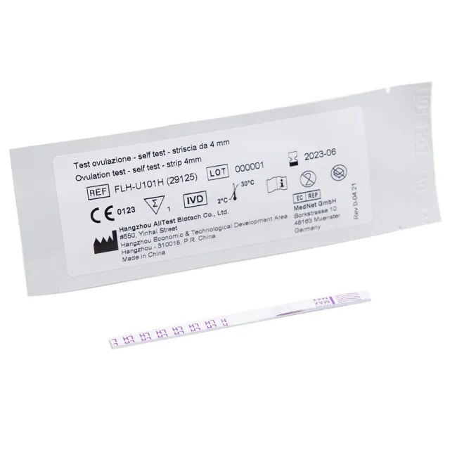 Test de ovulație autodiagnostic, bandă 4 mm, sensibilitate 30 mIU/ml (cutie 25 buc)