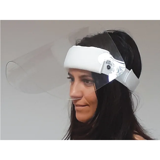 Ecran facial de protecție rabatabil din policarbonat, vizor transparent, clasa II