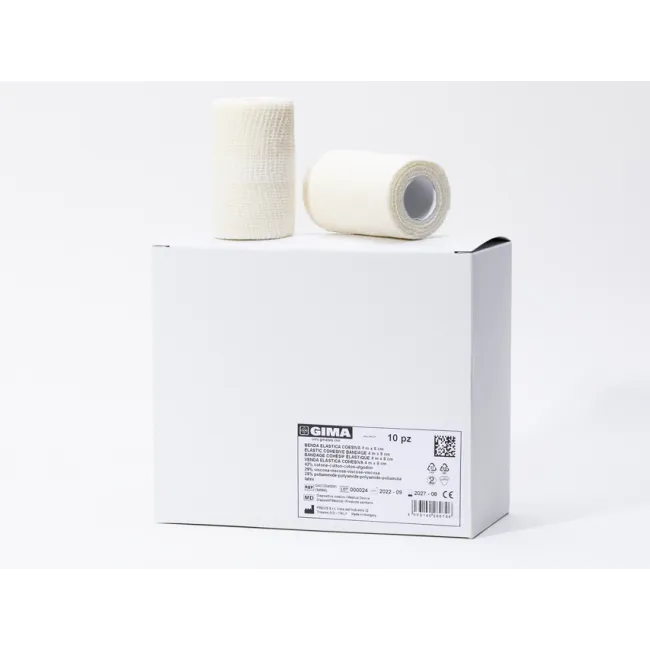 Bandaj elastic coeziv autoadeziv 4 m × 8 cm (cutie 10 buc)