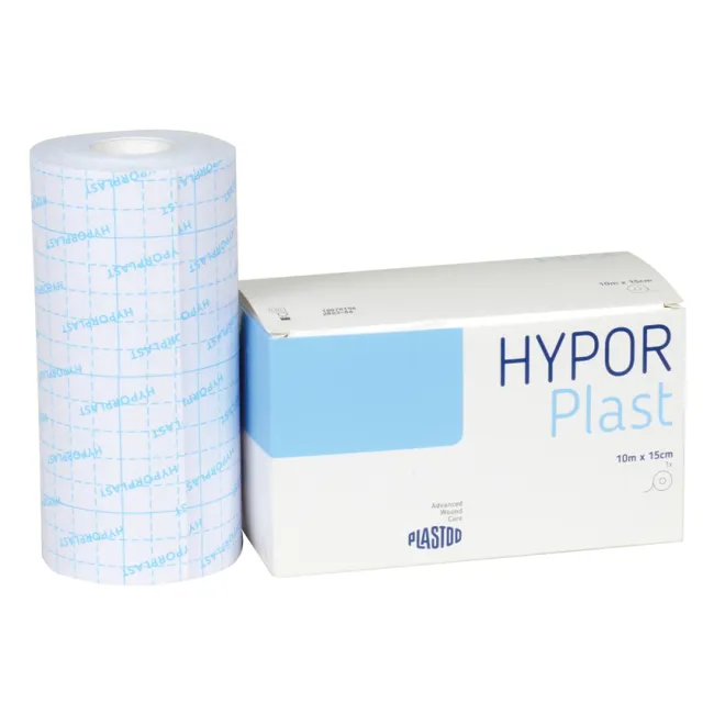 Bandaj adeziv extensibil Hypor-Plast 10 m × 15 cm, alb, non-woven