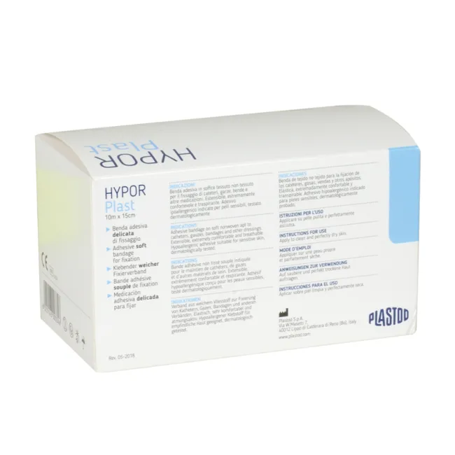 Bandaj adeziv extensibil Hypor-Plast 10 m × 15 cm, alb, non-woven