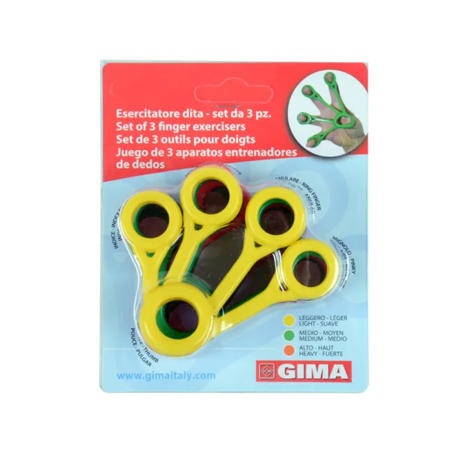 Set exercițiere degete pentru reabilitare, 3 niveluri de rezistență (set 3 buc)