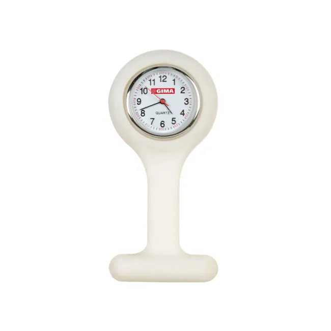 Ceas de buzunar pentru asistente medicale, rotund, alb, din silicon