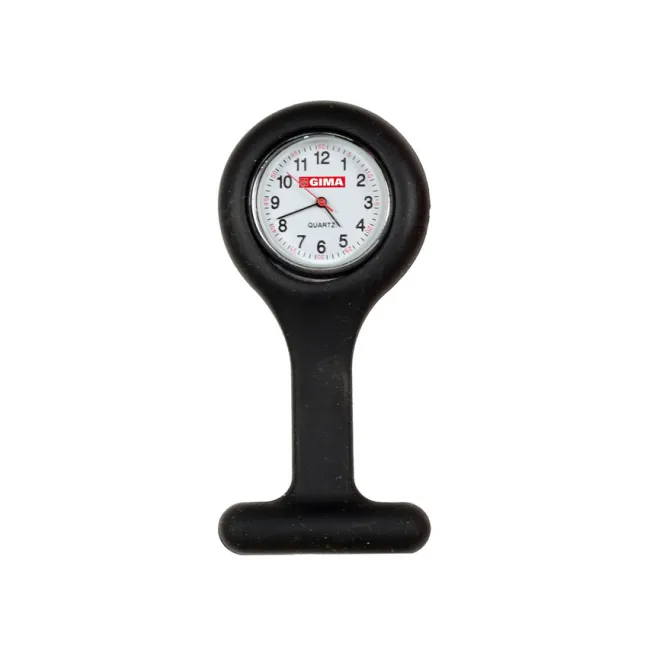 Ceas de buzunar pentru asistente medicale, rotund, negru, din silicon