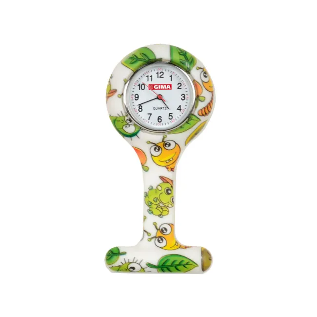 Ceas de buzunar pentru asistente medicale, rotund, silicon cu model omidă (1 buc)