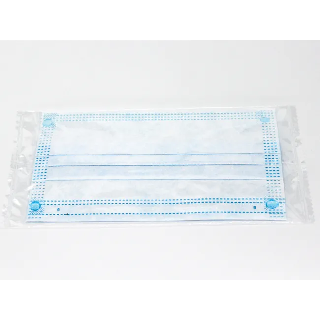 Mască chirurgicală de protecție GISAFE tip IIR, filtrare 98%, 3 straturi, cu bride elastice, albastru deschis (cutie 50 buc)