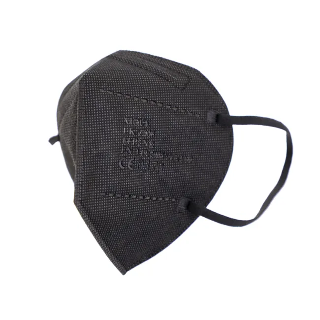 Mască de protecție respiratorie FFP2 fără supapă, neagră, cu elastic pentru urechi (cutie 20 buc)