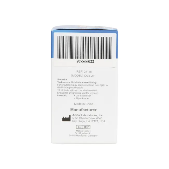 Benzi test glicemie pentru glucometrul Gima (cutie 25 buc)