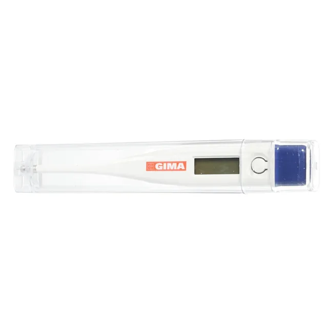 Termometru digital Gima cu afișaj în grade Fahrenheit, interval 89,6–107,6°F, măsurare în 60 secunde