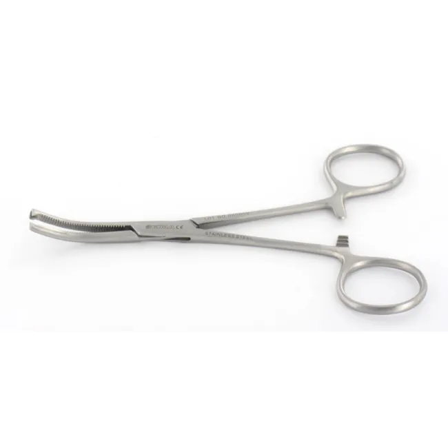 Pensă hemostatică Kocher curbată 18 cm din oțel inoxidabil